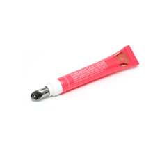 Perlas de tubo plásticas de la impresión de la pantalla del color rosado 15g con el casquillo del applocator especial tapas del lustre del labio